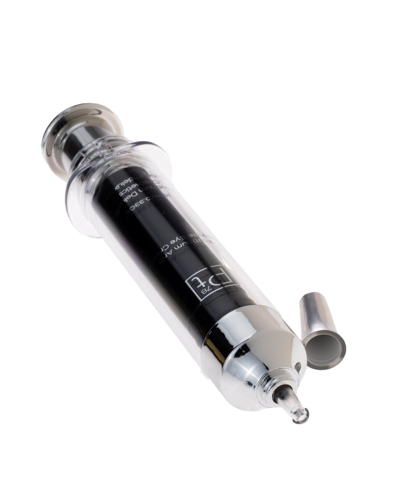 Close-up Platinum Deluxe face lift syringe applicator with removable cap