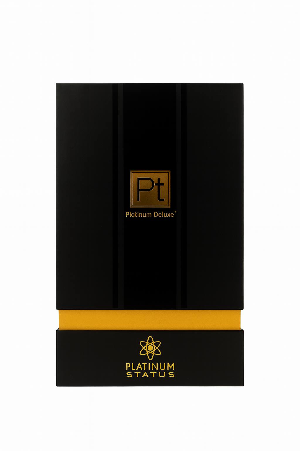 
Alt text
Black-and-gold presentation box for the Platinum Gold LED therapy wand—
closed packaging.