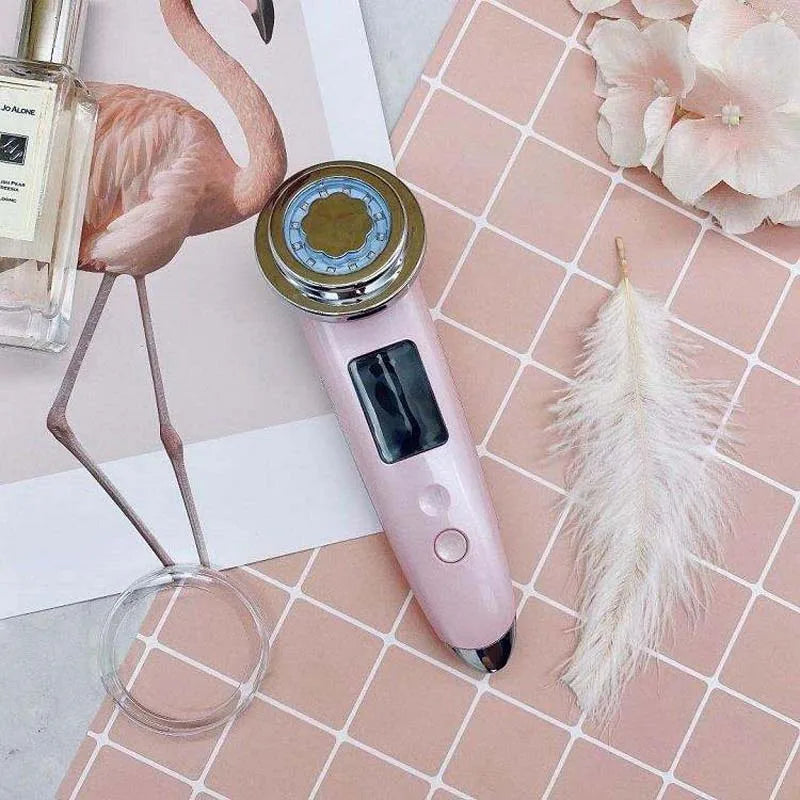 Pink LED facial wand with large screen