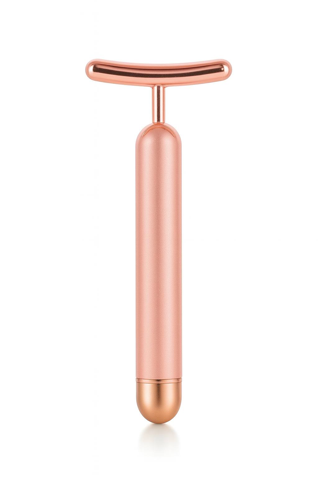 Rose gold T-bar facial massager with full body handle – premium vibrating beauty tool for lifting, tightening, jawline sculpting, and reducing puffiness